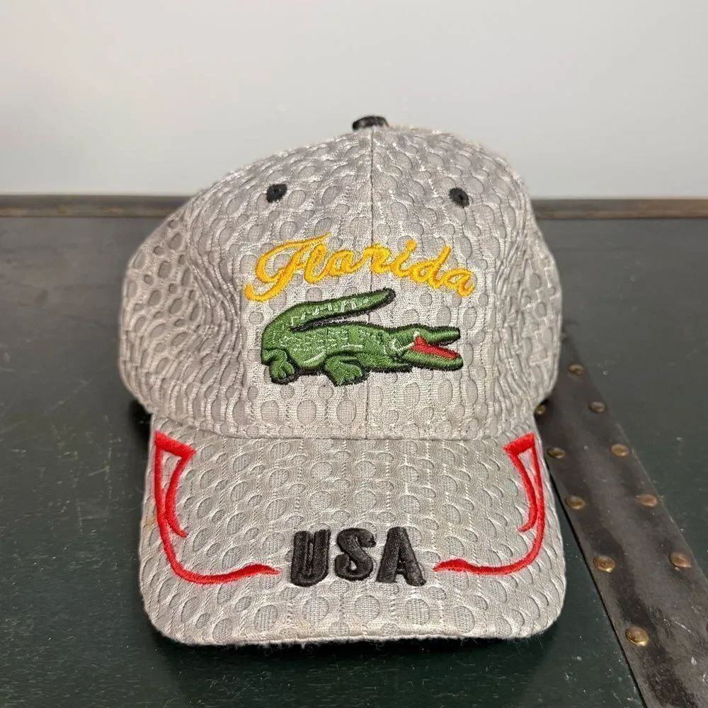 FLORIDA GATORS USA Embroidered Adjustable Strap Gray Baseball Cap Hat Trucker